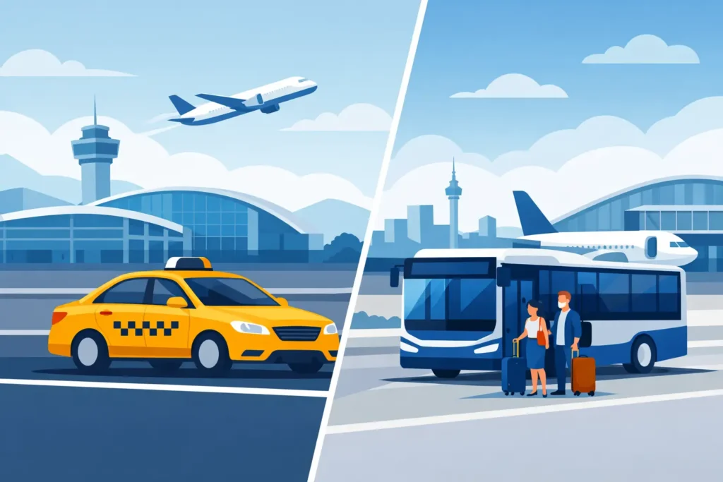 Taxi vs Public Transport Airport in Auckland